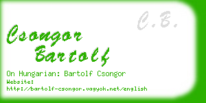 csongor bartolf business card